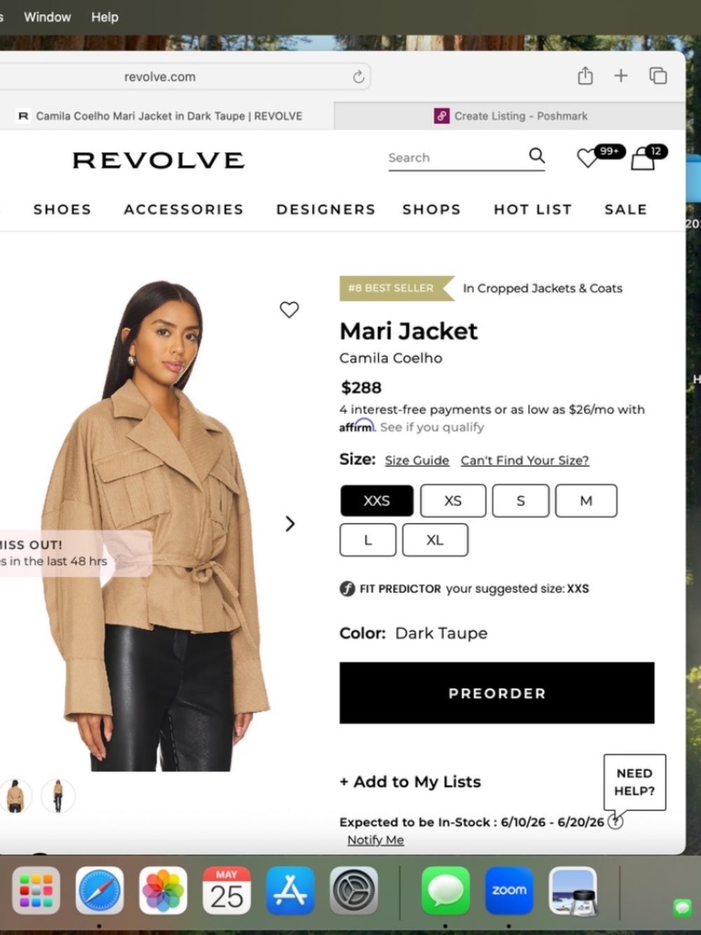 Camila Coelho Mari Jacket in Dark Taupe - Picture 2 of 2